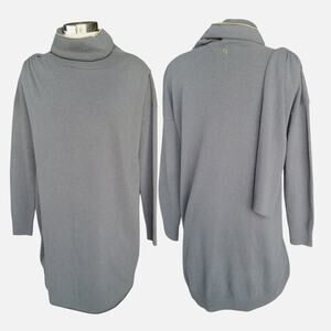 Cruciani Wool Cashmere Turtleneck Wrap Sweater Dress 42 Medium 6